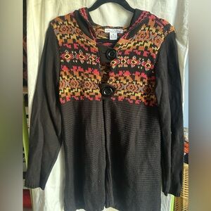 RXB Multicolor Knit Sweater with Button Detail